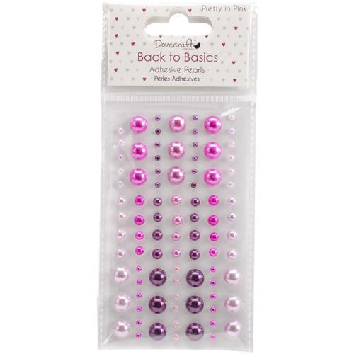 Cabochons / demi-perles autocollantes dégradé de rose - pretty in pink - dovecraft