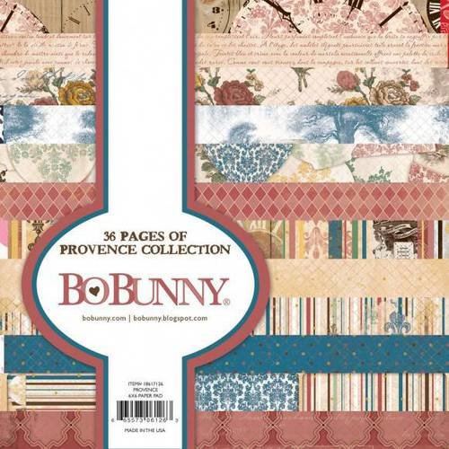 Bloc papier scrapbooking - provence - bo bunny - 15 x 15 cm