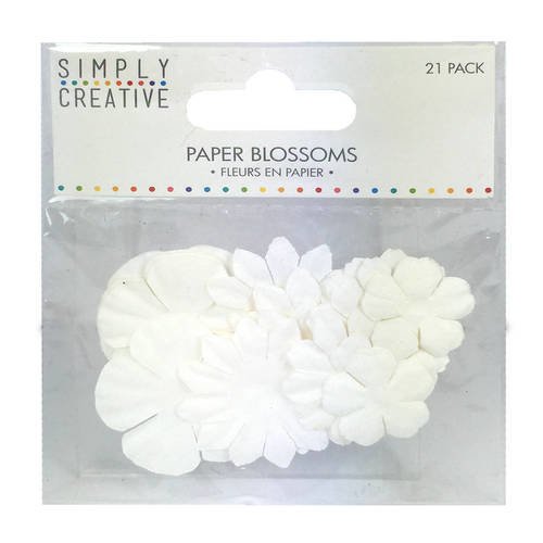 Fleurs en papier couleur blanc - simply creative