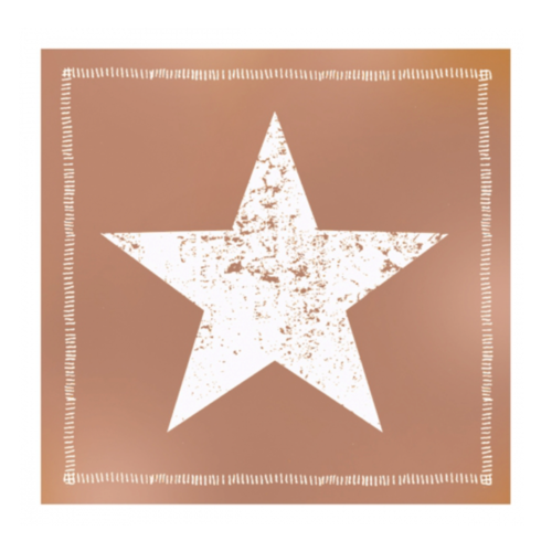 1 serviette en papier - étoile blanche sur fond cuivre - 33 x 33 cm