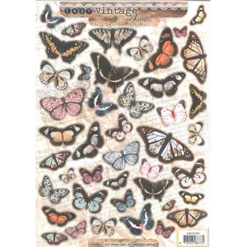 Feuille 3d découpage - images prédécoupées -papillons vintage