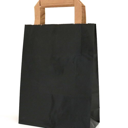 Lot 10 sacs en papier kraft noir 18 x 8 x 24 cm
