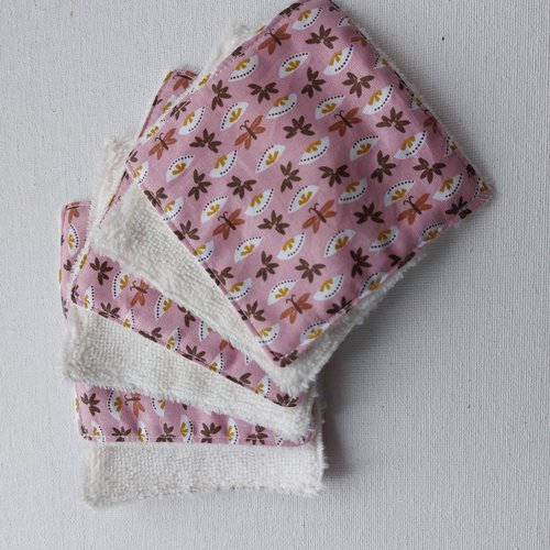 Lingettes démaquillantes motifs papillons  en lot de 6