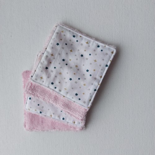 Lingettes démaquillantes motifs étoiles  en lot de 4