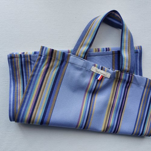 Sac à pain long non doublé rayures