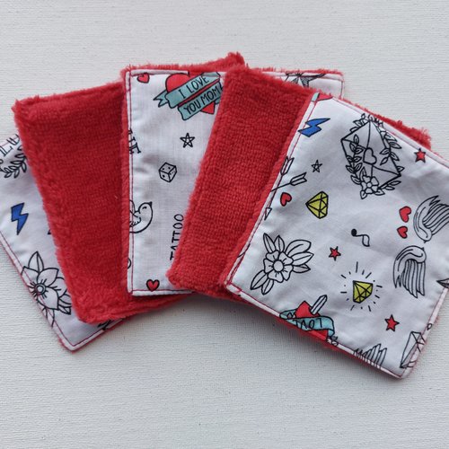 Lingettes démaquillantes motifs st valentin  en lot de 5  n°18