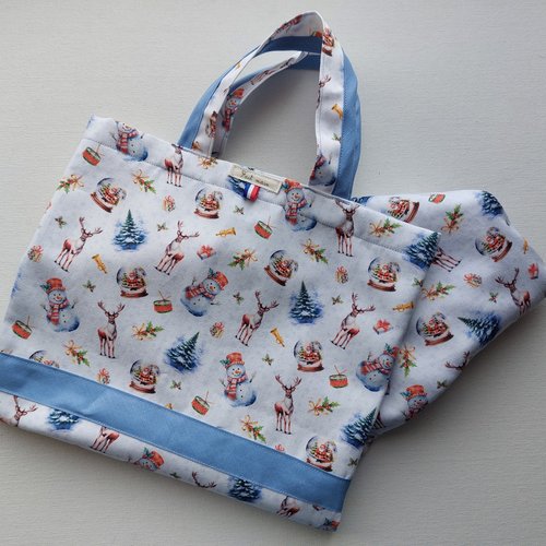 Sac à pain ( motifs noël) long doublé