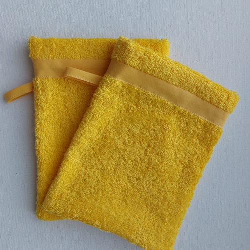 Gants de toilette adulte avec un revers   vendu en 1 lot de 2 articles