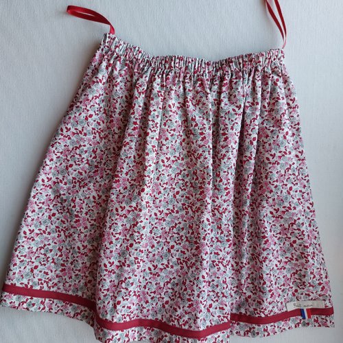 Jupe enfant taille élastiquée fleurs roses