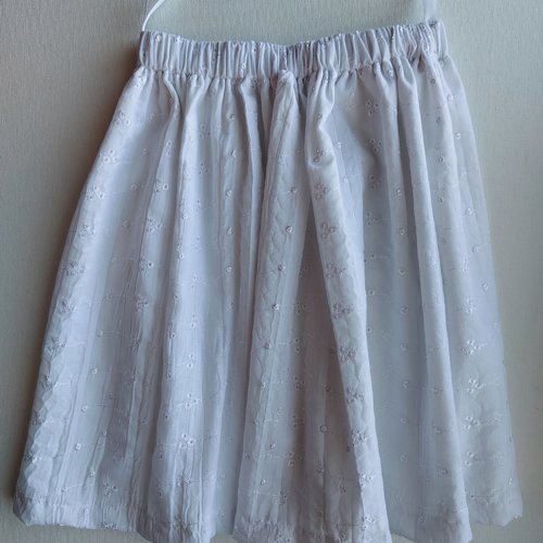 Jupe  doublée enfant taille élastiquée broderie 5 ans