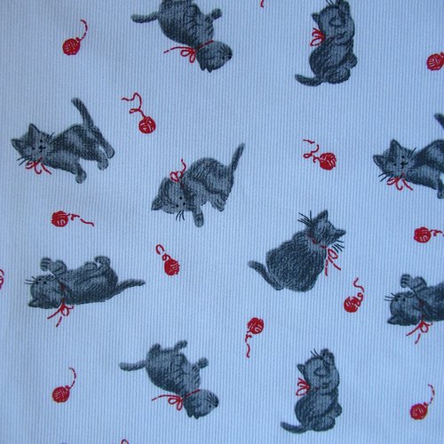 Coupon de tissu motif chaton