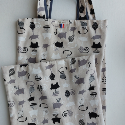 Sac à pain   ( motifs  chats ) long