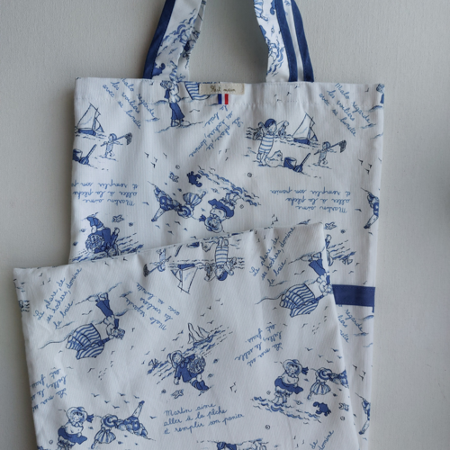Sac à pain ( motifs plage ) long doublé