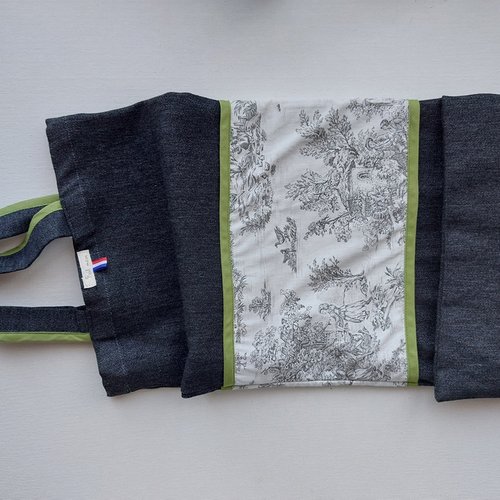 Sac à pain réversible  motifs toile de jouy long