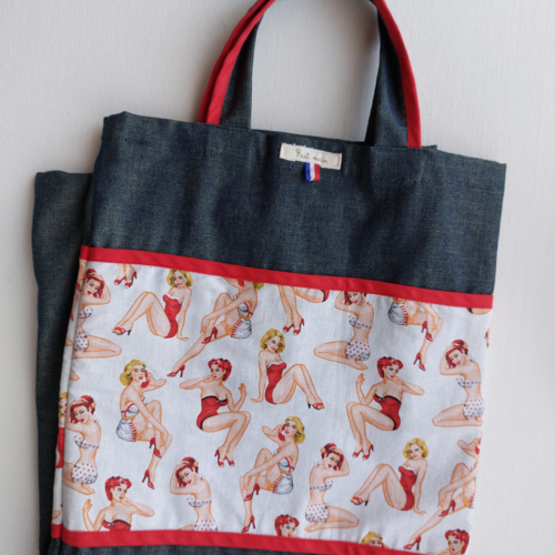 Sac à pain réversible motifs pin up long
