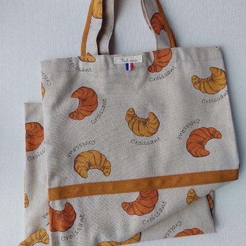 Sac à pain doublé  croissants