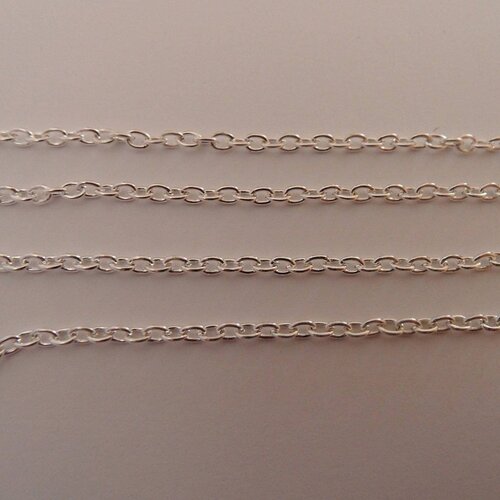 5 m de chaine metal argente clair 2,5 mm x 2 mm - creation bijoux perles