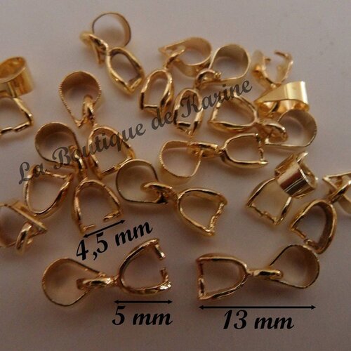 15 belieres attache pendentif metal dore 5 x 13 mm - creation bijoux perles