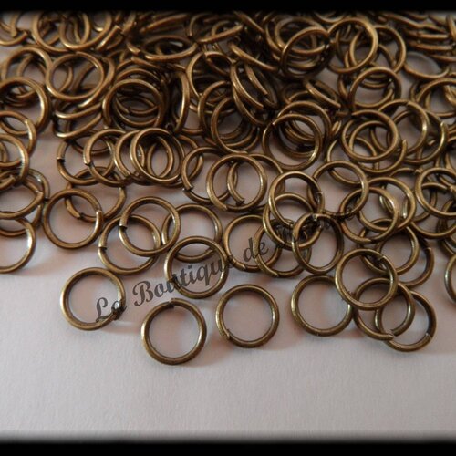 200 anneaux ouverts 6 mm métal bronze - creation bijoux perles