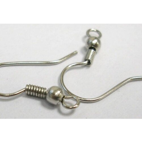 150 crochets supports boucles d'oreilles metal argente 18 mm - creation bijoux perles