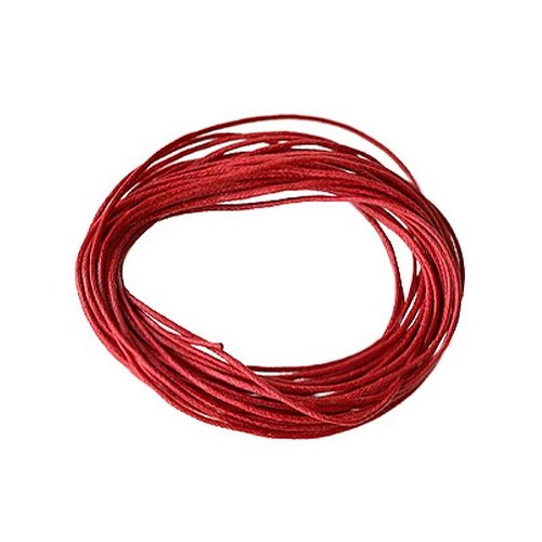 4 mètres de fil cordon coton cire rouge diamètre 1 mm - création bijoux perles