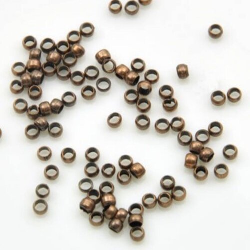 300 perles à ecraser rondes metal cuivre diametre 2 mm - creation bijoux perles