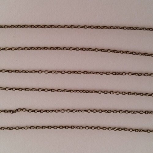 2 m de chaine metal bronze 1,5 x 2 mm tres fine - creation bijoux perles