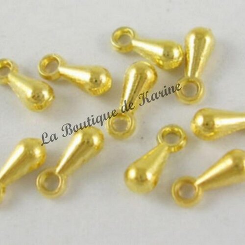 60 perles breloques goutte metal dore - creation bijoux