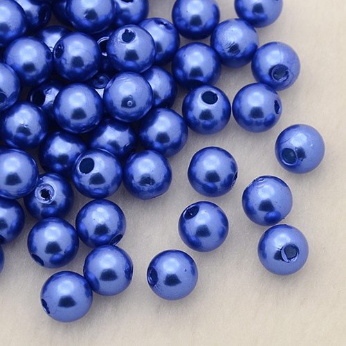 Lot de 500 perles nacrees bleu acrylique ø 4 mm - livraison gratuite - creation