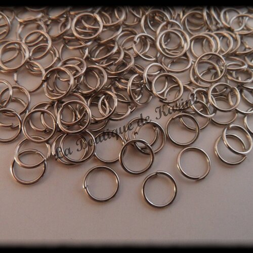 200 anneaux ouverts 6 mm metal argente - creation bijoux perles