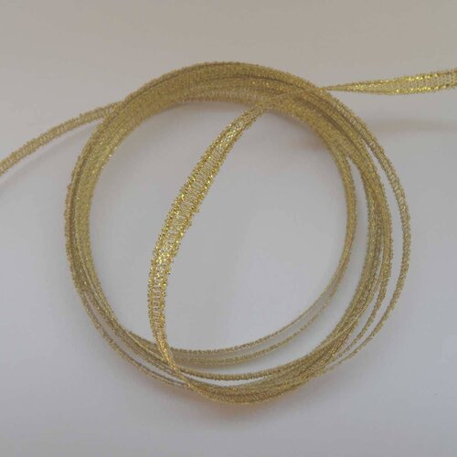 10 mètres de ruban organza dore largeur 3 mm - creation bijoux perles scrapbooking