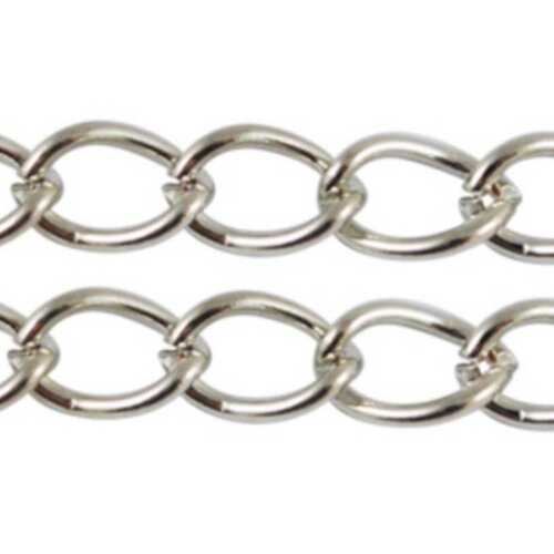 4 m de chaine metal argente sans nickel 8 x 6 mm - creation bijoux perles