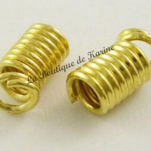 60 embouts serre fil ressort metal dore 8 x 2,5 mm - creation bijoux perles