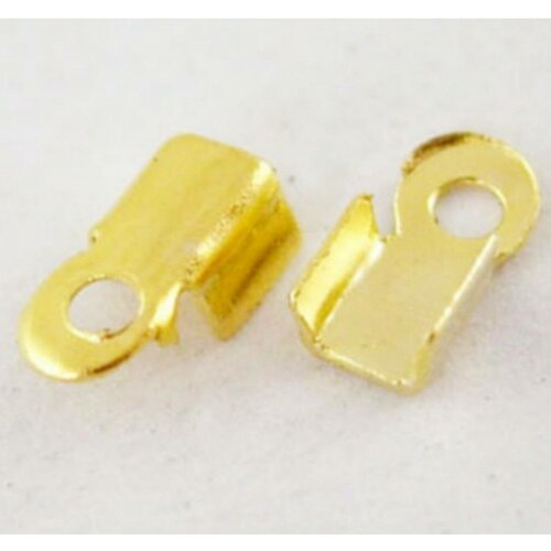 100 embouts cache noeuds a ecraser metal dore 3 x 6 mm - creation bijoux perles