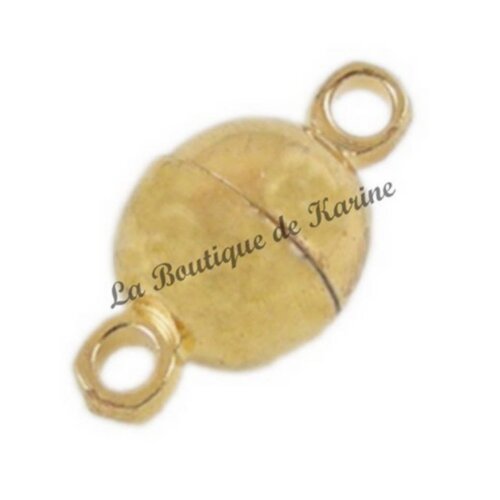 5 fermoirs magnetiques aimante metal dore 11 x 6 mm - creation bijoux perles