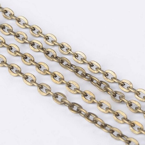 3 m de chaine metal bronze 3 x 2 mm - creation bijoux perles