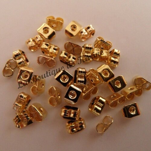 100 fermoirs boucles d'oreilles metal dore - creation bijoux perles