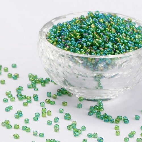 1000 perles de rocaille vert ø 2 mm 12/0 - creation bijoux