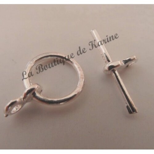 10 fermoirs toogle toggle metal argente clair - creation bijoux perles