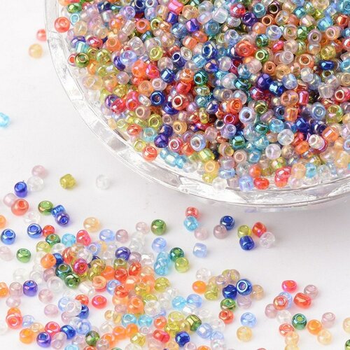 1000 perles de rocaille multicolore ø 2 mm 12/0 - creation bijoux