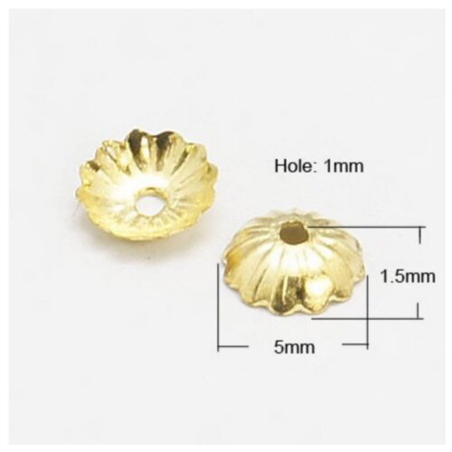 100 coupelles perle intercalaire metal dore 5 mm - creation bijoux perles