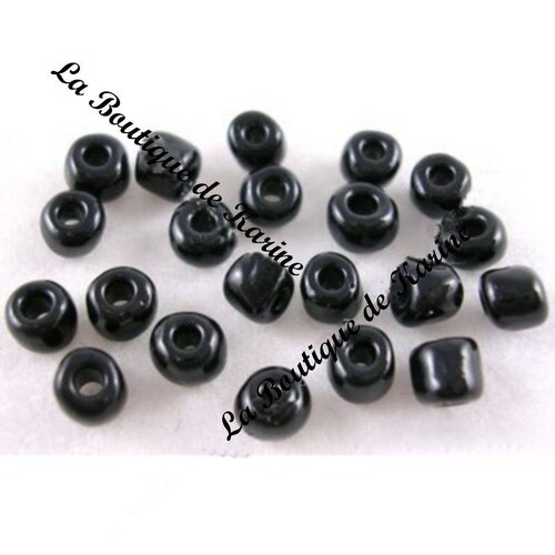 500 perles de rocaille noir opaque ø 4 mm 6/0 (36 grs) - creation bijoux