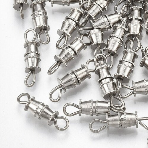 15 fermoirs a vis metal argente 8 x 4 mm - creation bijoux perles