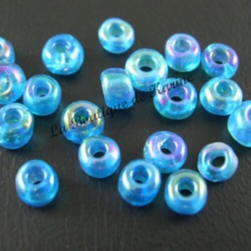 500 perles de rocaille bleu translucide ø 4 mm 6/0 (36 grs) - creation bijoux