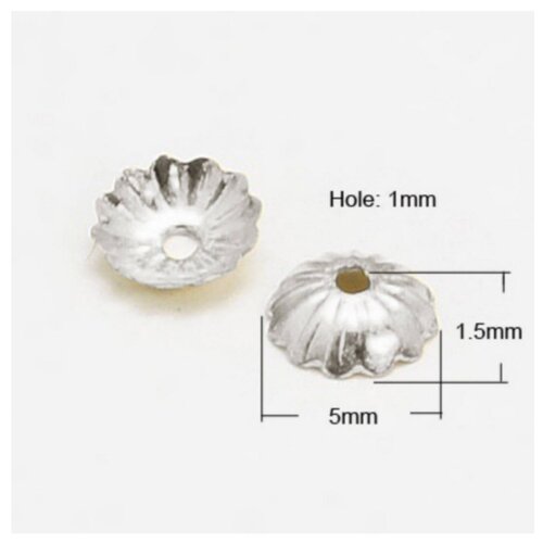 100 coupelles perle intercalaire metal argente 5 mm - creation bijoux perles