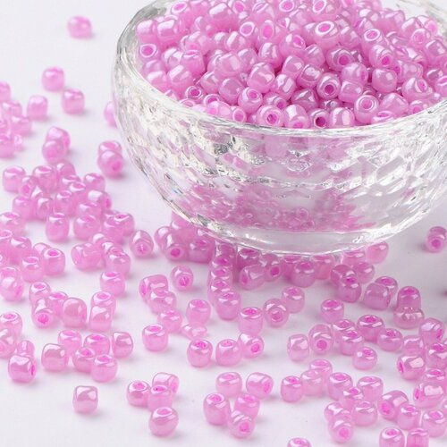500 perles de rocaille rose mauve ø 4 mm 6/0 (36 grs) - creation bijoux