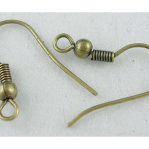 60 crochets supports boucles d'oreilles metal bronze 18 mm - creation bijoux perles