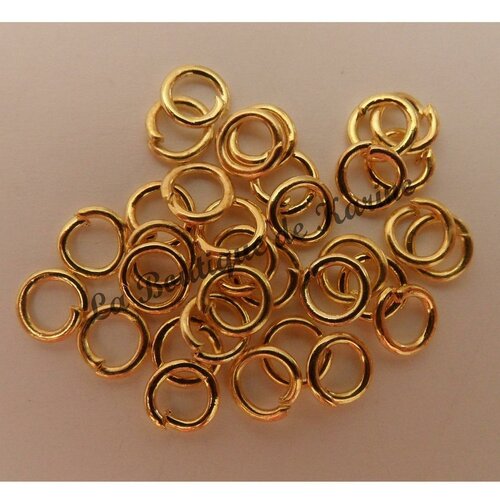 250 anneaux ouverts 4 mm metal dore - creation bijoux perles