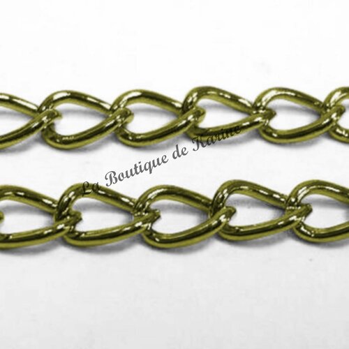 2 m de chaine couleur bronze tres fine 5 x 3 mm - creation bijoux perles