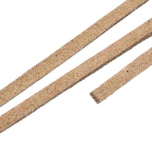3 metres de cordon plat suedine aspect daim beige fonce - creation bijoux perles